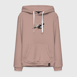 Толстовка-худи хлопковая мужская Бомбардито гусито, цвет: пыльно-розовый
