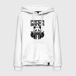 Толстовка-худи хлопковая мужская Panda banda - mafia, цвет: белый