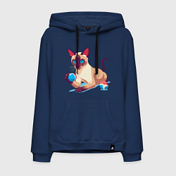 Мужская толстовка-худи Игривый сиамский котик