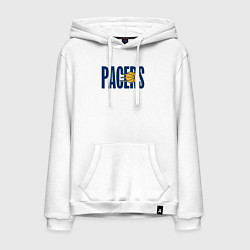 Толстовка-худи хлопковая мужская Pacers ball, цвет: белый