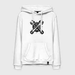 Мужская толстовка-худи Черные рожковые ключи