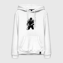 Толстовка-худи хлопковая мужская Сварщик с плазмой, цвет: белый