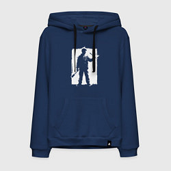 Мужская толстовка-худи Художник в белом штрихе