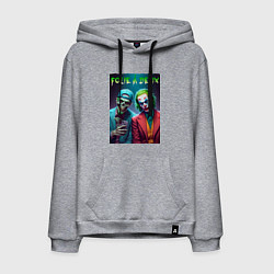 Толстовка-худи хлопковая мужская Селфи с Джокером - безумие на двоих, цвет: меланж