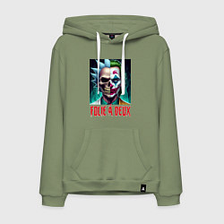 Толстовка-худи хлопковая мужская Rick Sanchezs skull and the Joker - collab, цвет: авокадо