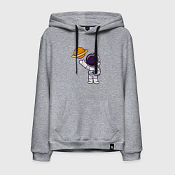 Толстовка-худи хлопковая мужская Привет Сатурну, цвет: меланж