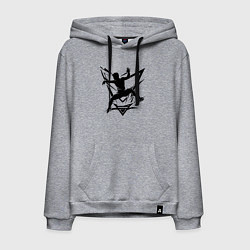 Толстовка-худи хлопковая мужская Прыжки на батуте граффити, цвет: меланж