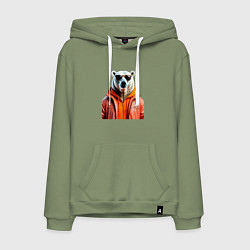 Мужская толстовка-худи Белый медведь в куртке