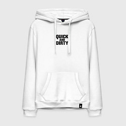 Толстовка-худи хлопковая мужская Quick and dirty, цвет: белый
