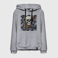 Мужская толстовка-худи Череп в цветах мозаика