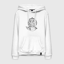 Толстовка-худи хлопковая мужская Лампозавр Джека, цвет: белый