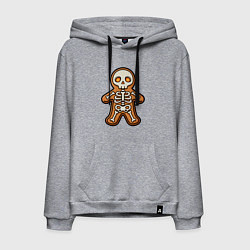 Толстовка-худи хлопковая мужская Скелет печеньки, цвет: меланж