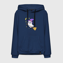 Мужская толстовка-худи Хэллоуин, привидение на метле, луна