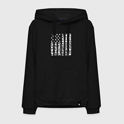 Толстовка-худи хлопковая мужская USA style, цвет: черный