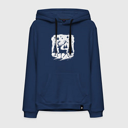 Мужская толстовка-худи Олень в новогоднем лесу