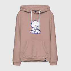 Мужская толстовка-худи Music white bear