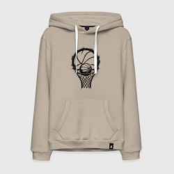 Толстовка-худи хлопковая мужская Кольцо испытаний, цвет: миндальный