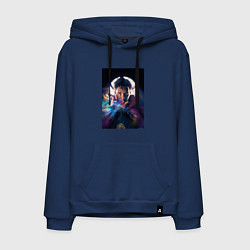 Толстовка-худи хлопковая мужская Стрэндж, цвет: тёмно-синий