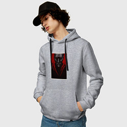 Толстовка-худи хлопковая мужская Джон Крамер - Пила, цвет: меланж — фото 2