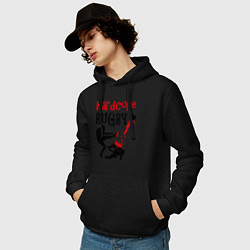 Толстовка-худи хлопковая мужская Hardcore Rugby, цвет: черный — фото 2