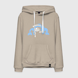 Толстовка-худи хлопковая мужская Веселая смерть, цвет: миндальный