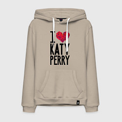 Толстовка-худи хлопковая мужская I love Katy Perry, цвет: миндальный