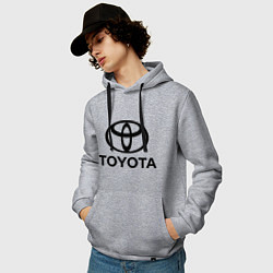 Толстовка-худи хлопковая мужская Toyota Logo, цвет: меланж — фото 2