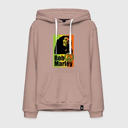 Толстовка-худи хлопковая мужская Bob Marley: Jamaica, цвет: пыльно-розовый