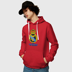Толстовка-худи хлопковая мужская Real Madrid, цвет: красный — фото 2