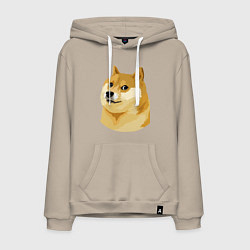 Толстовка-худи хлопковая мужская Doge, цвет: миндальный