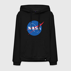 Толстовка-худи хлопковая мужская NASA: Logo, цвет: черный