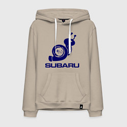 Толстовка-худи хлопковая мужская Subaru, цвет: миндальный