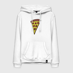 Толстовка-худи хлопковая мужская Pizza man, цвет: белый