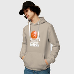 Толстовка-худи хлопковая мужская Баскетбол, цвет: миндальный — фото 2