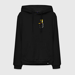 Толстовка-худи хлопковая мужская Карманный Барт, цвет: черный