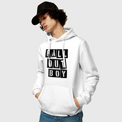 Толстовка-худи хлопковая мужская Fall Out Boy: Words цвета белый — фото 2