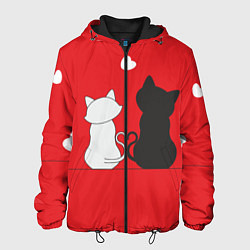 Куртка с капюшоном мужская Cat Love, цвет: 3D-черный