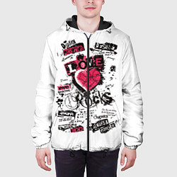 Куртка с капюшоном мужская Рок сердца 4, цвет: 3D-черный — фото 2