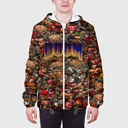 Куртка с капюшоном мужская DOOM: Pixel Monsters, цвет: 3D-белый — фото 2
