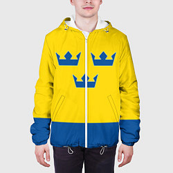 Куртка с капюшоном мужская Сборная Швеции: домашняя форма, цвет: 3D-белый — фото 2