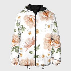Куртка с капюшоном мужская Красивые цветы, цвет: 3D-черный