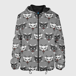 Куртка с капюшоном мужская Злые котики, цвет: 3D-черный