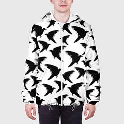 Куртка с капюшоном мужская Вороны, цвет: 3D-белый — фото 2