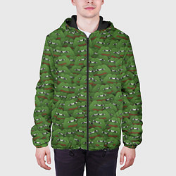 Куртка с капюшоном мужская Грустные лягушки, цвет: 3D-черный — фото 2