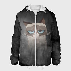 Куртка с капюшоном мужская Grumpy Cat, цвет: 3D-белый