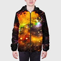 Куртка с капюшоном мужская Восхитительный космос, цвет: 3D-черный — фото 2