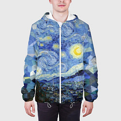 Куртка с капюшоном мужская Звездная ночь, цвет: 3D-белый — фото 2