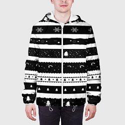 Куртка с капюшоном мужская Рождество, цвет: 3D-белый — фото 2