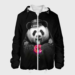 Куртка с капюшоном мужская Donut Panda, цвет: 3D-белый