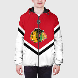 Куртка с капюшоном мужская NHL: Chicago Blackhawks, цвет: 3D-черный — фото 2